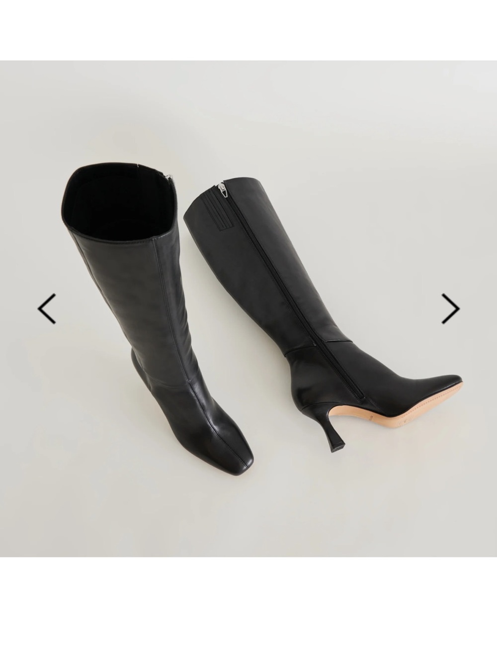 Dolce Vita Black Knee-High Pointed-Toe Leather Boots